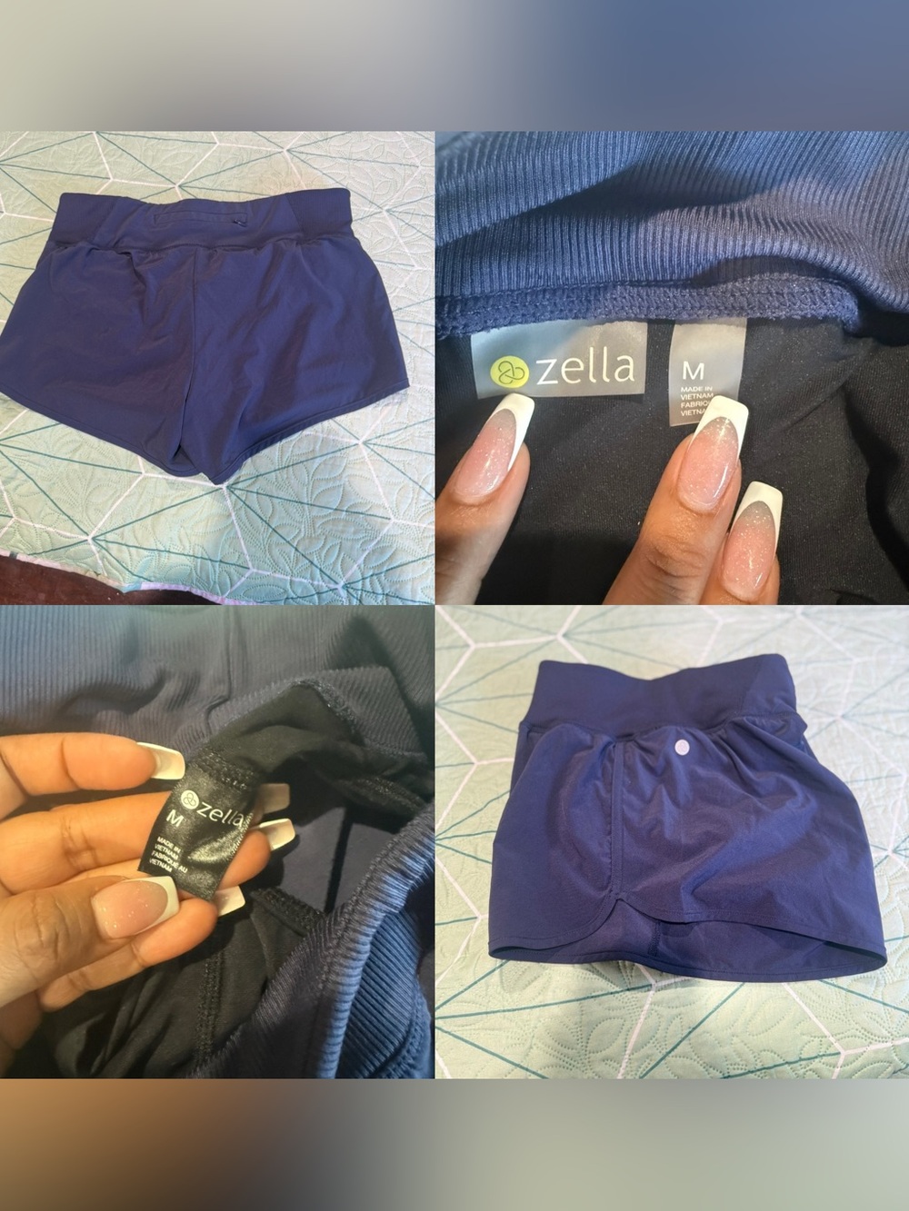 Zella Navy Athletic Shorts with Built-In Liner